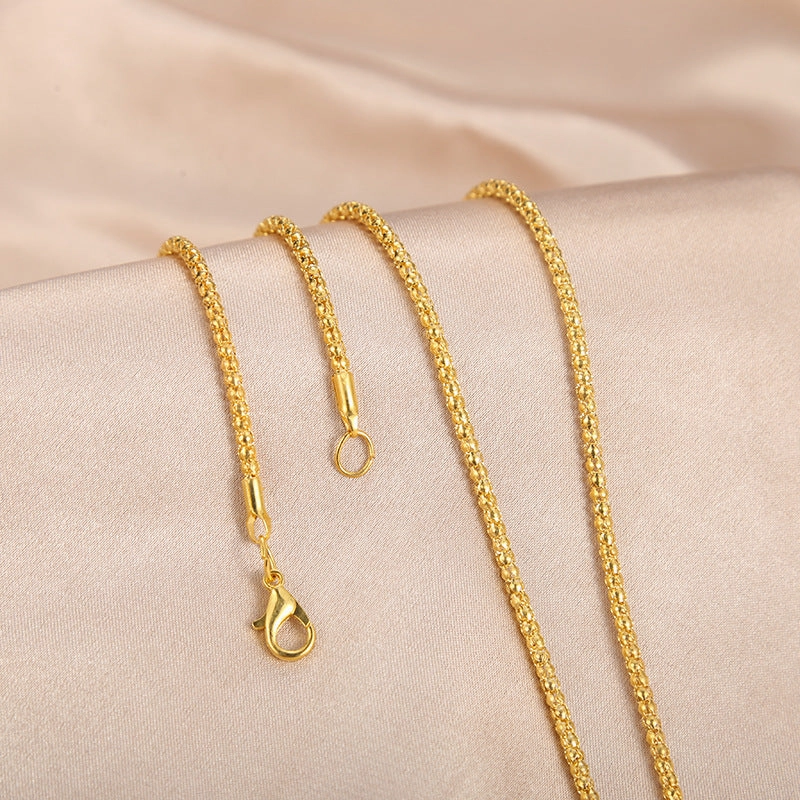 Wholesale Simple Round Engraved Symbol Necklace Clavicle Chain
