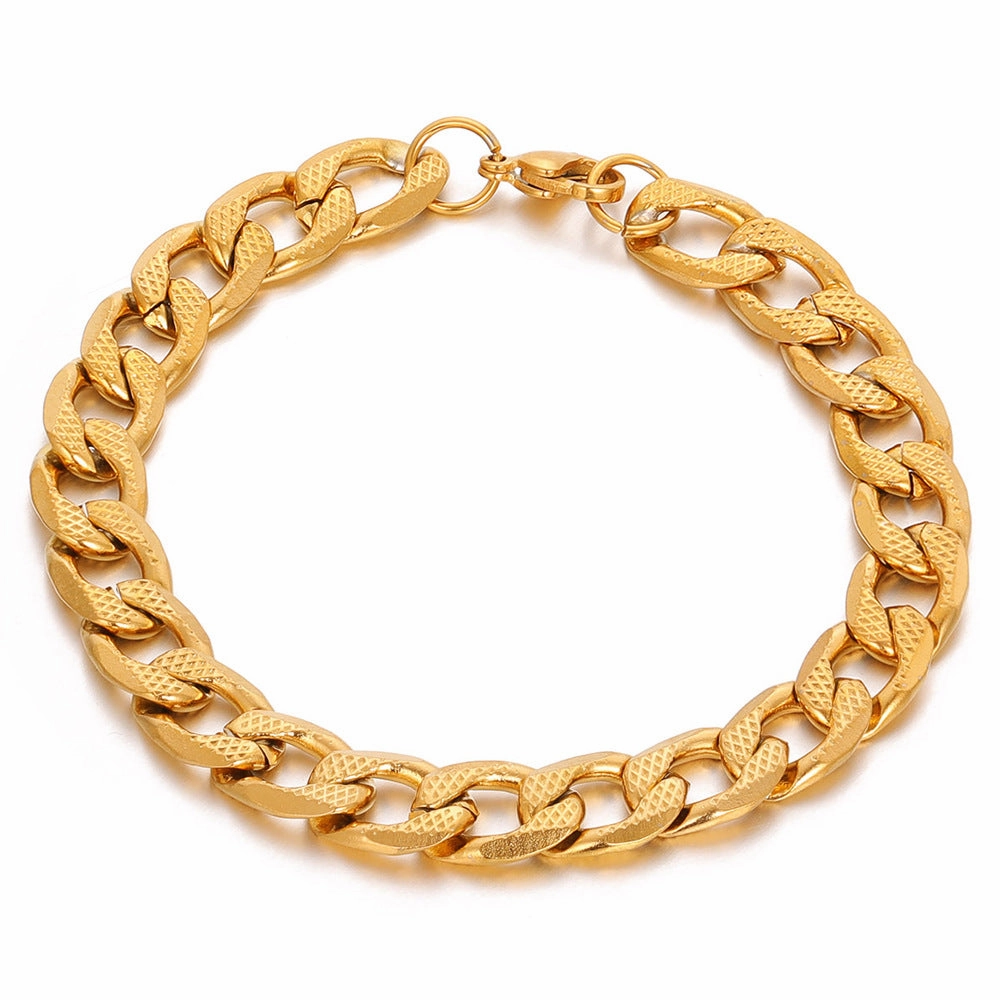 Wholesale Simple Stainless Steel Cuban Chain Bracelets