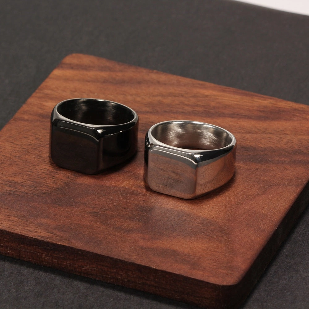 Wholesale Simple Stainless Steel Medallion Ring