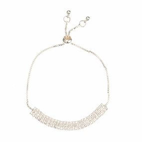 Wholesale Simple Telescopic Rhinestone Claw Chain Adjustable Bracelet