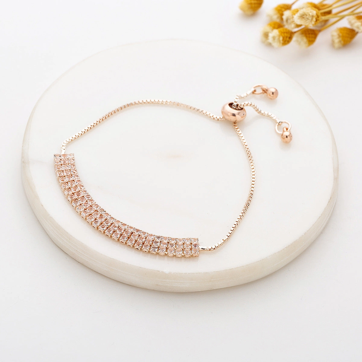 Wholesale Simple Telescopic Rhinestone Claw Chain Adjustable Bracelet