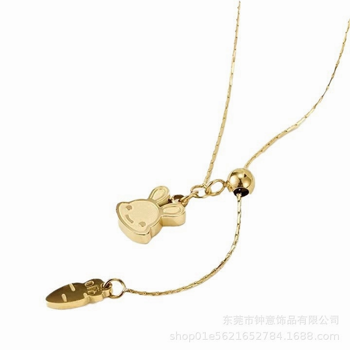 Wholesale Simple Titanium Steel Shell English Letters 18K Fashion Love Pendant Necklaces