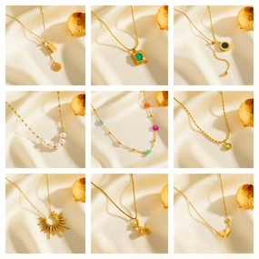Wholesale Simple Titanium Steel Shell English Letters 18K Fashion Love Pendant Necklaces