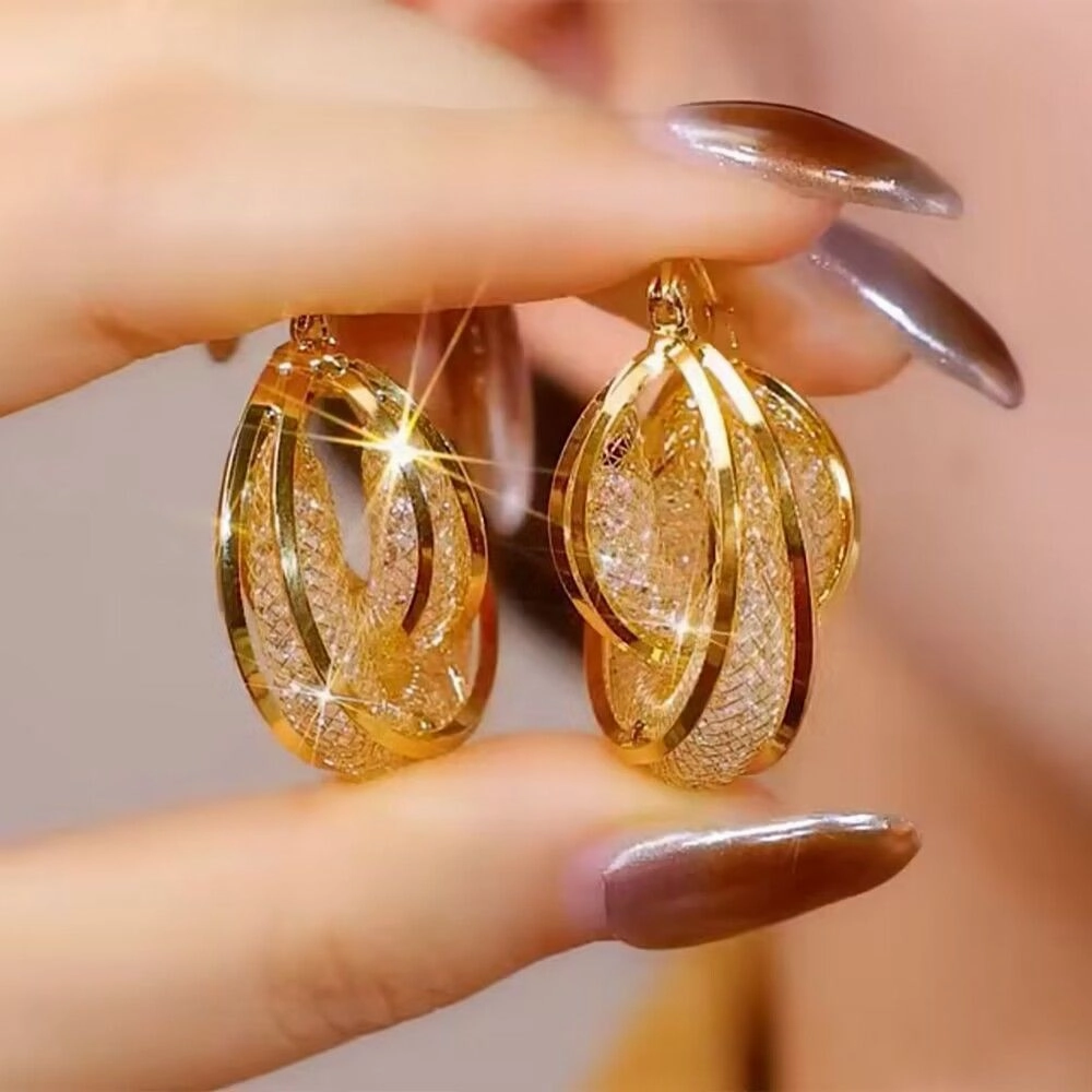 Wholesale Simple Zircon Ear Buckle Earrings