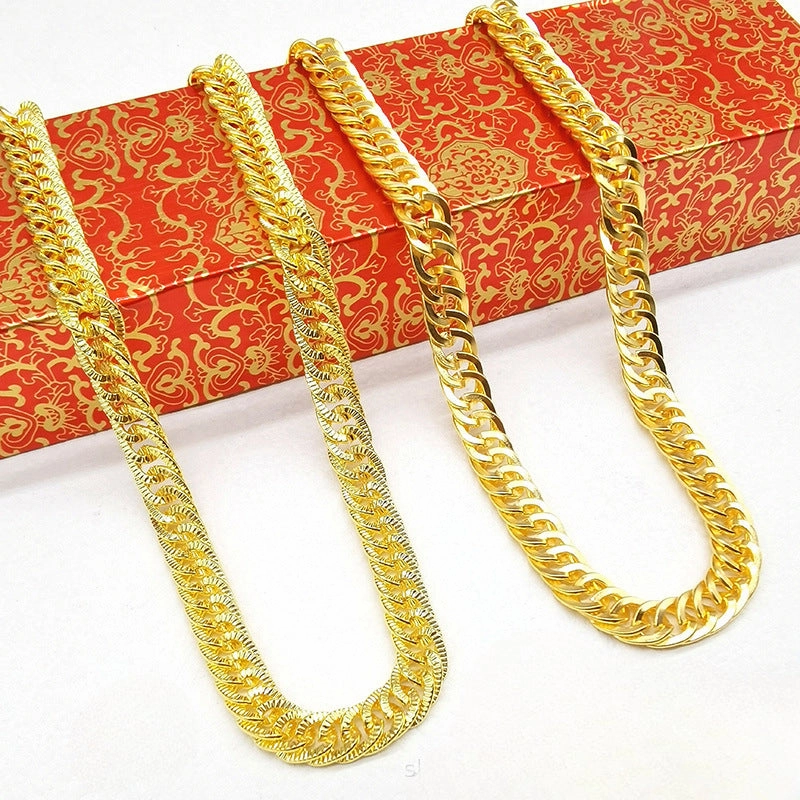 Wholesale Simulated Gold Chain Tycoon Photo Props Hip-hop Style Domineering Men's Big Gold Necklace