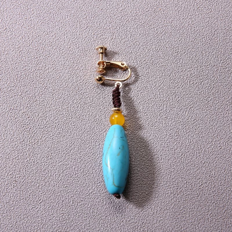 Wholesale Single Imitation Turquoise Ethnic Tibetan Ear Clip