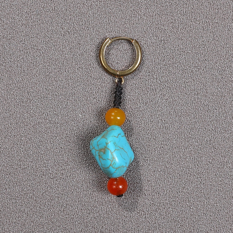 Wholesale Single Imitation Turquoise Ethnic Tibetan Ear Clip