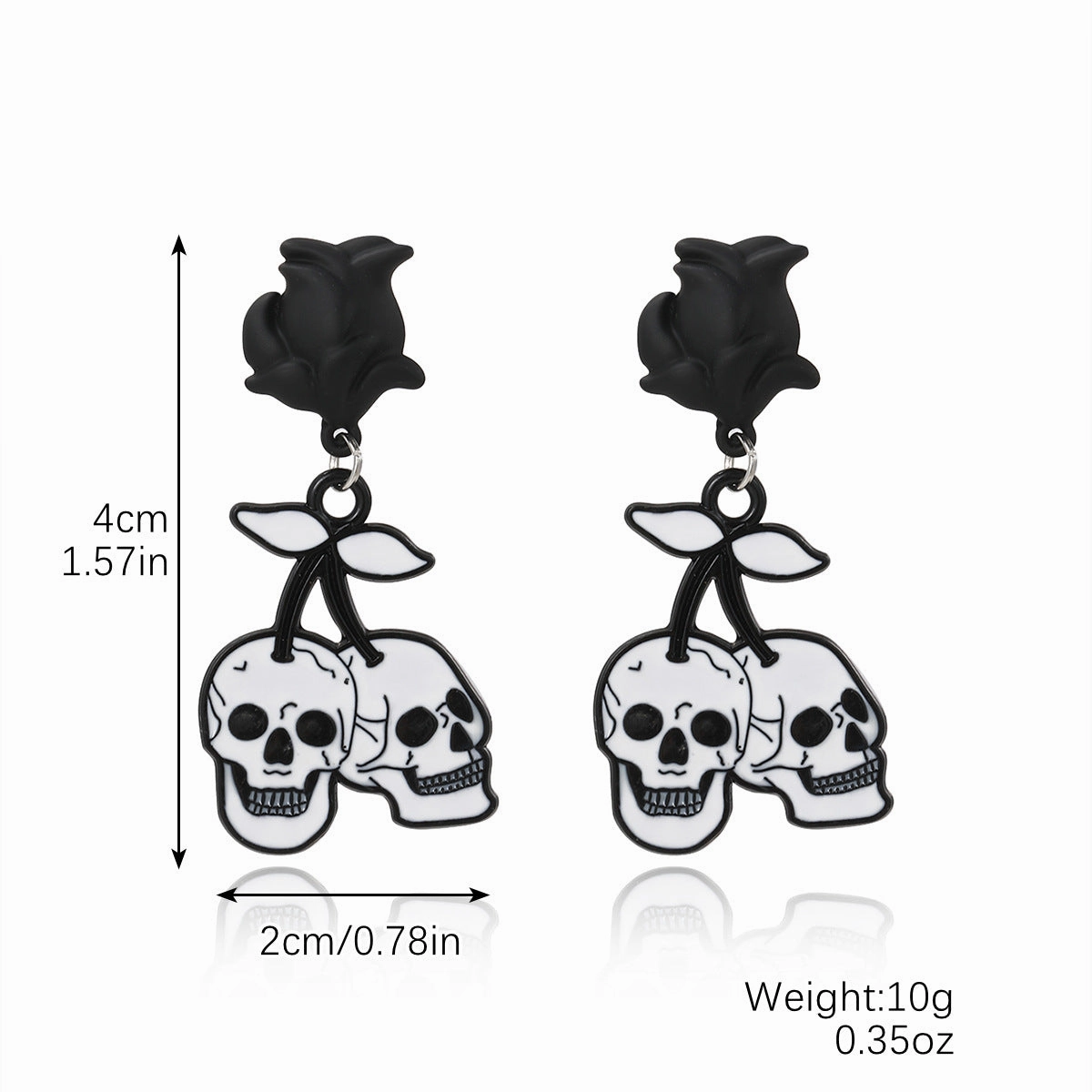 Wholesale Skull Dark Diamond Alloy Pumpkin Spider Halloween Earrings