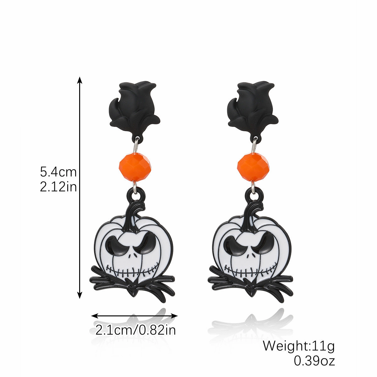 Wholesale Skull Dark Diamond Alloy Pumpkin Spider Halloween Earrings