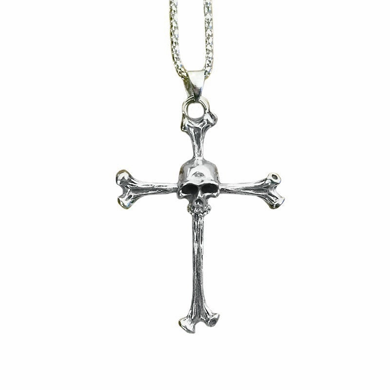 Wholesale Skull Personality Cross Religious Belief Punk Hip-hop Style Ghost Skull Necklaces