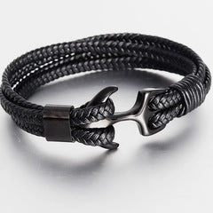 Wholesale Skull Stainless Steel Men's Leather Bracelets