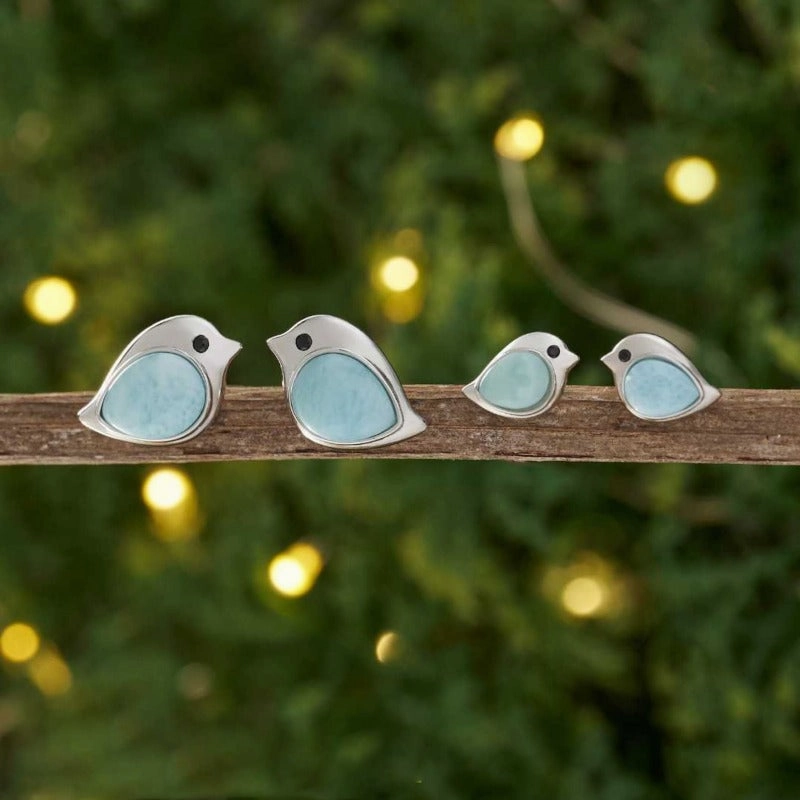 Wholesale Sky Blue Three Sparrow Retro Personality Creative Simple Jewelry Necklaces