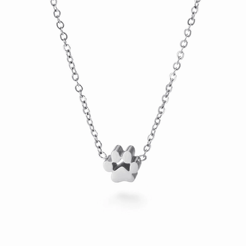 Wholesale Small Animal Paw Print Gold Plated Necklaces