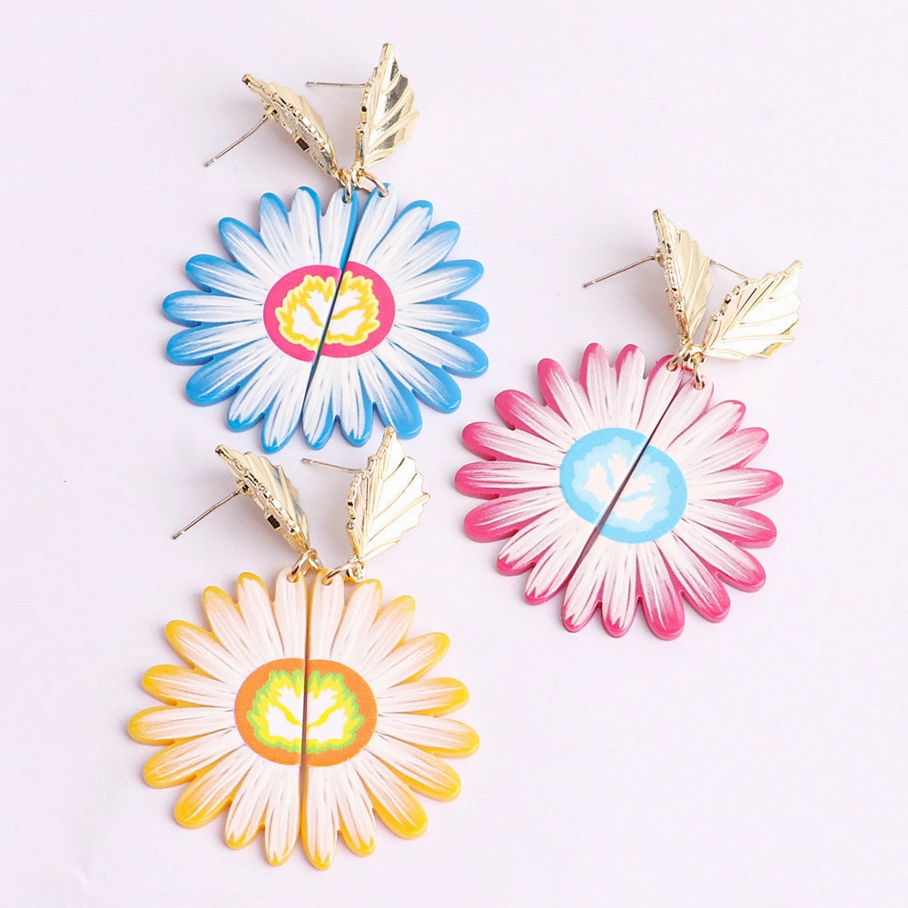 Wholesale Small Chrysanthemum Acrylic Earrings