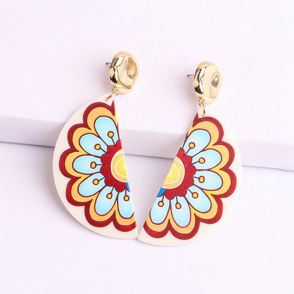 Wholesale Small Chrysanthemum Acrylic Earrings