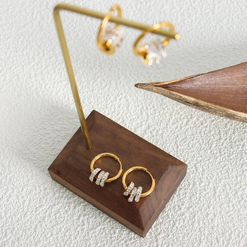 Wholesale Small Circles Gold Plated Earring