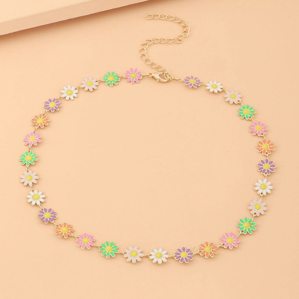 Wholesale Small Daisy Necklace Alloy