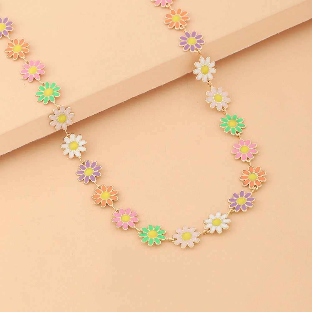 Wholesale Small Daisy Necklace Alloy