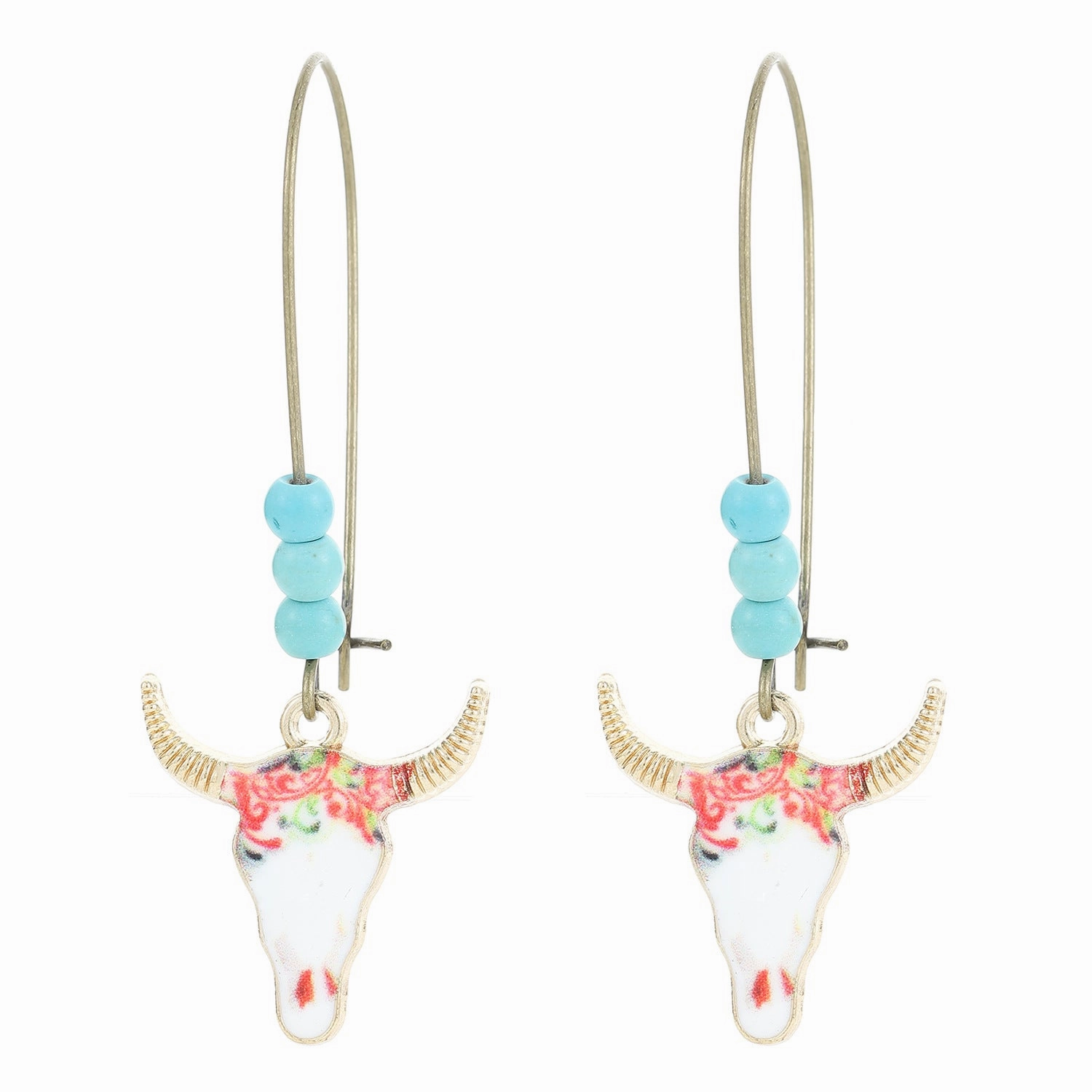 Wholesale Small ethnic style personalized bull head earrings