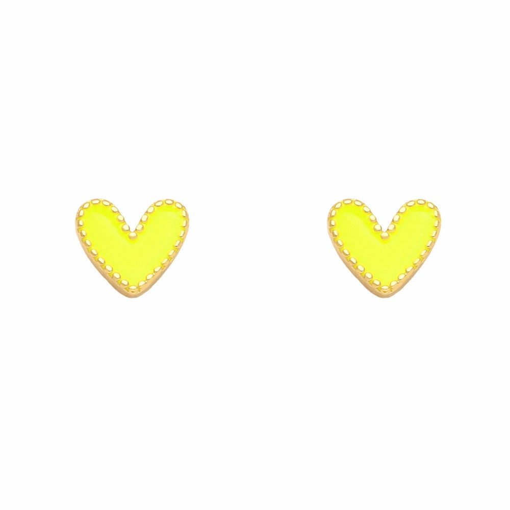 Wholesale Small Heart Gold Plated Copper Ear Studs