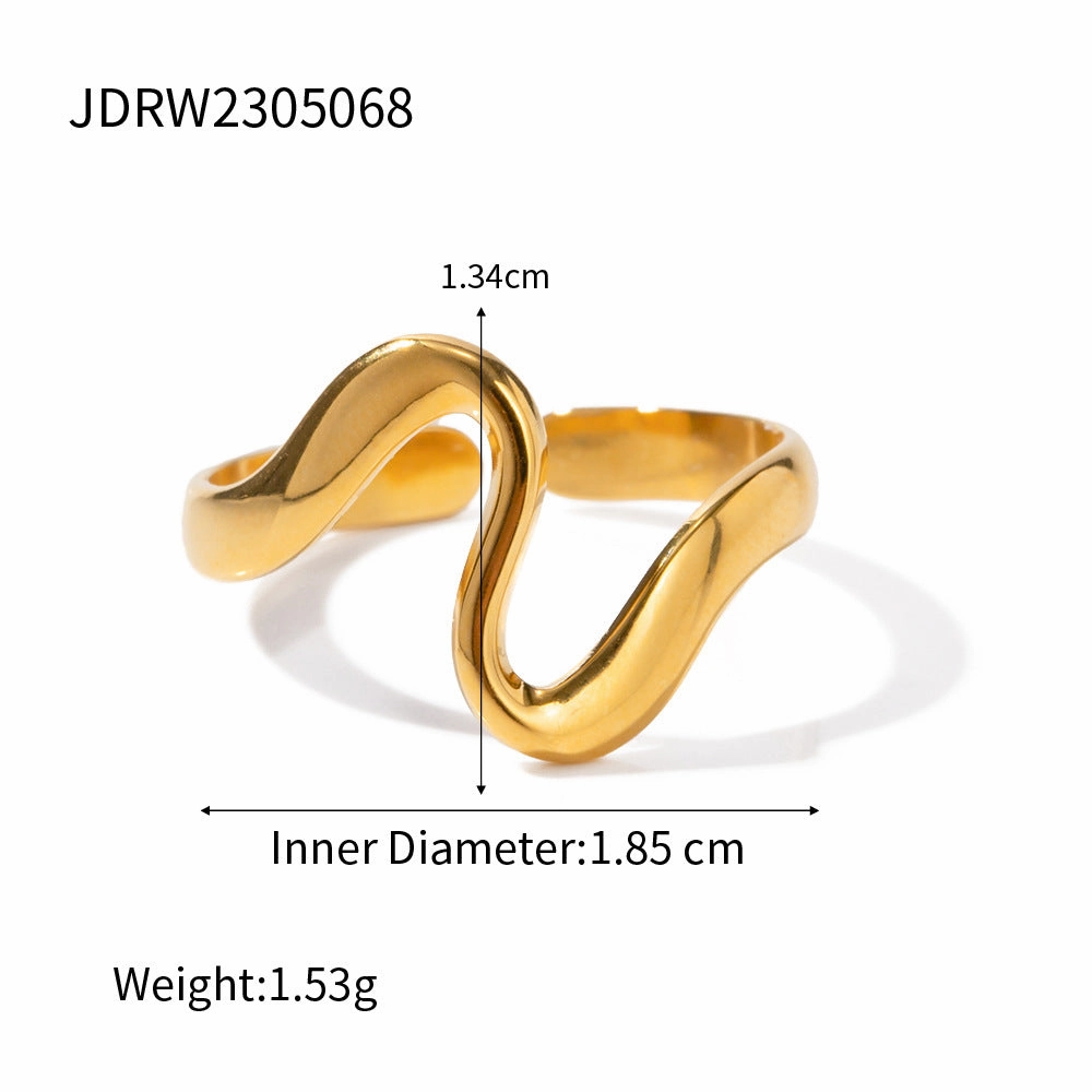 Wholesale Small irregular simple open titanium steel ring