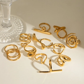 Wholesale Small irregular simple open titanium steel ring