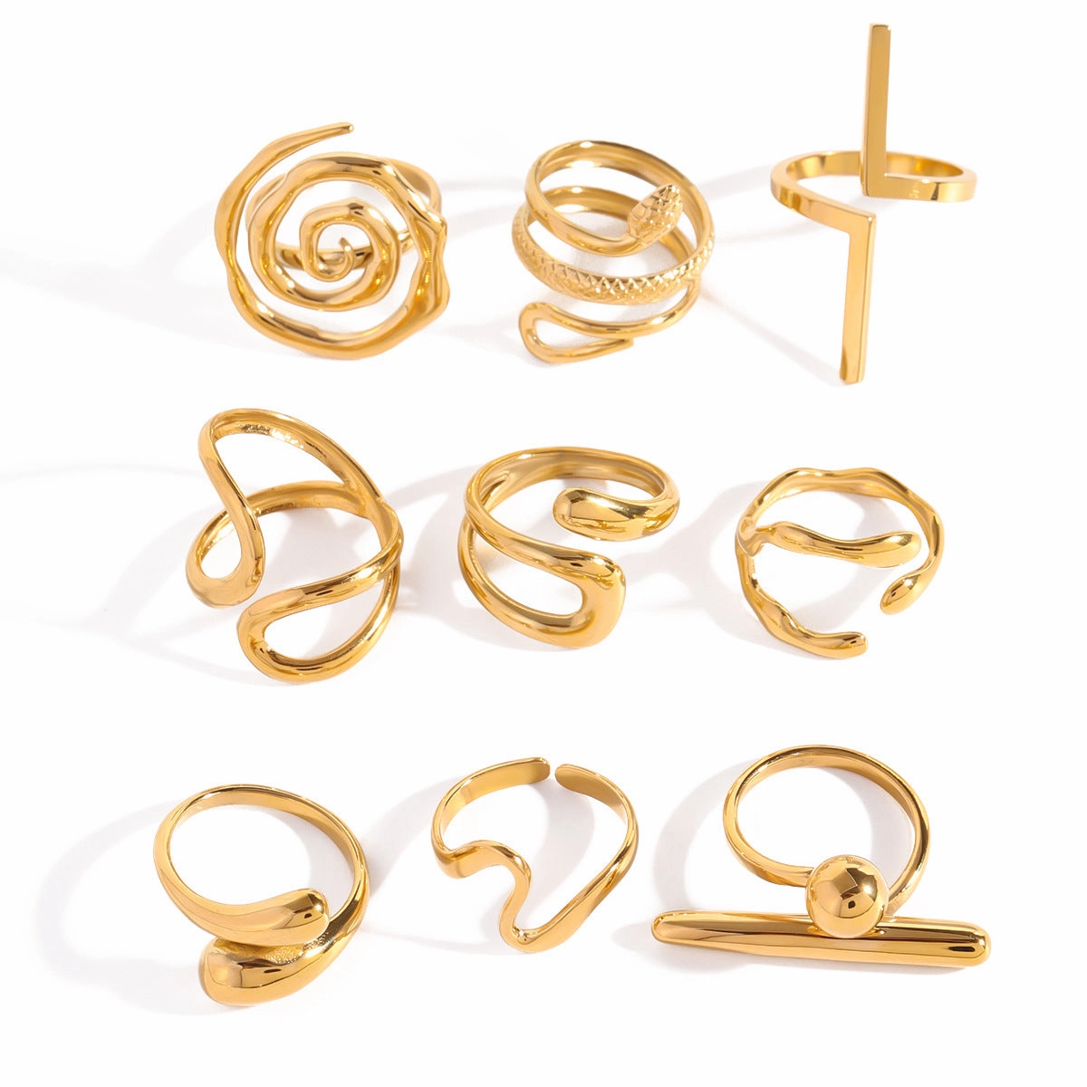 Wholesale Small irregular simple open titanium steel ring