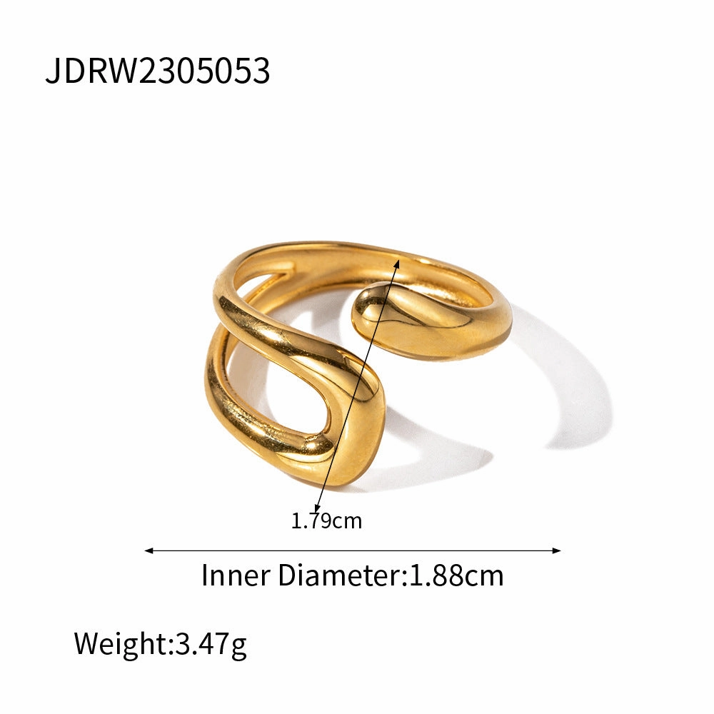 Wholesale Small irregular simple open titanium steel ring