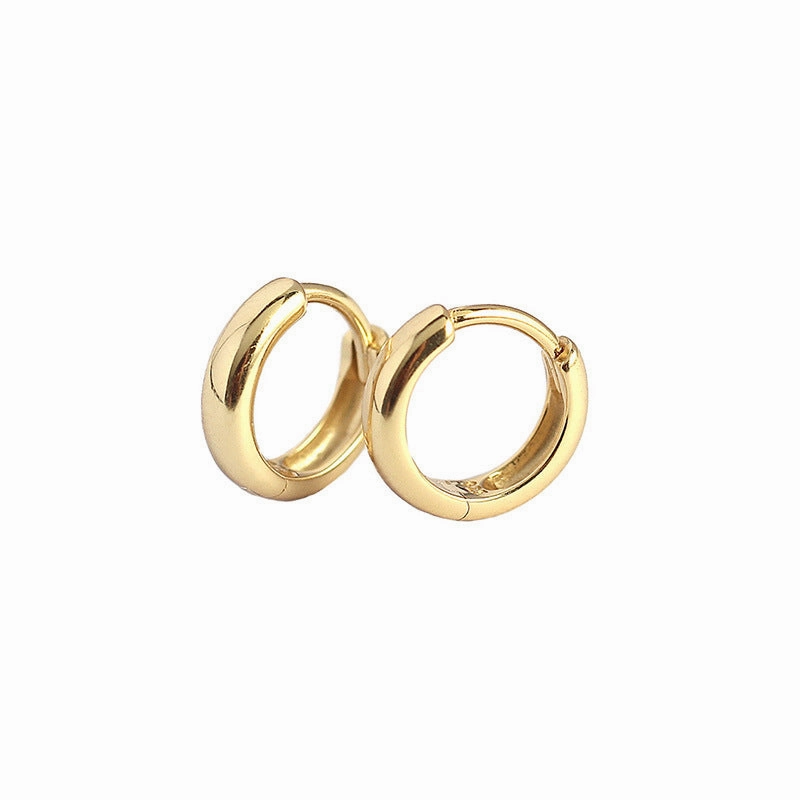 Wholesale Smooth Round Simple Stacking Temperament Versatile S925 Sterling Silver Earrings
