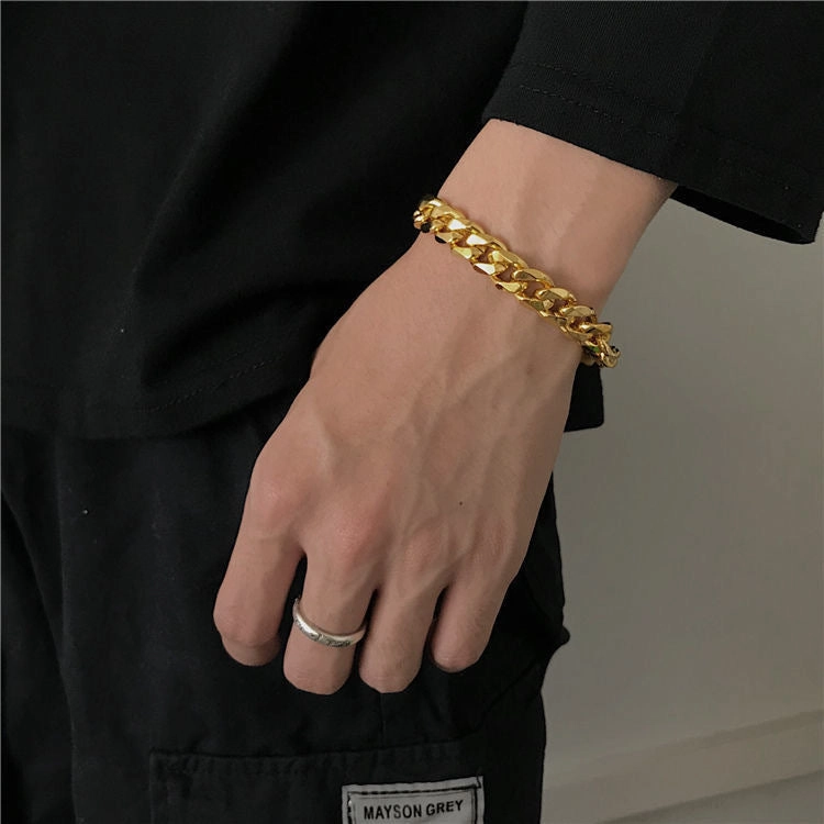 Wholesale Smooth Shiny 18K Gold Bracelet