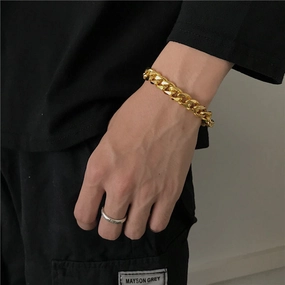 Wholesale Smooth Shiny 18K Gold Bracelet