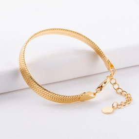 Wholesale Snake Bone Chain Plated 18K Gold Christmas Copper Bracelet