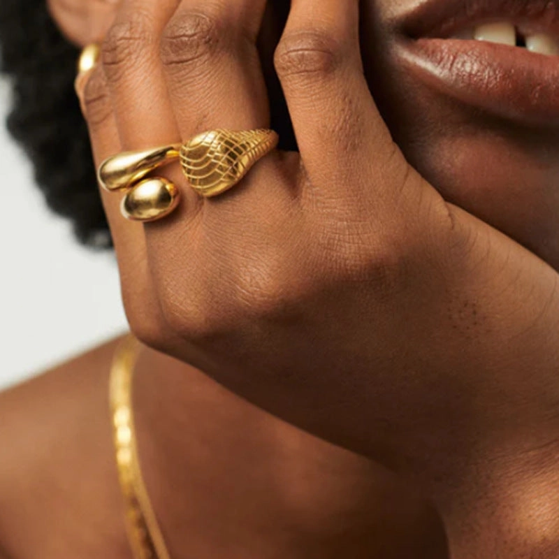 Wholesale Snake Gold Plated Titanium Rings