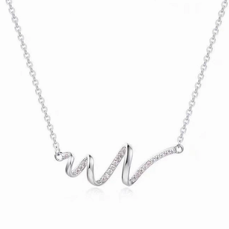 Wholesale Snake-shaped Geometric Spiral Wave Necklace Female Niche Design Sense Clavicle Chain Cold Fashion Cyber Celebrity Clavicle Chain