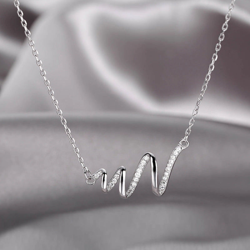 Wholesale Snake-shaped Geometric Spiral Wave Necklace Female Niche Design Sense Clavicle Chain Cold Fashion Cyber Celebrity Clavicle Chain