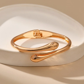 Wholesale Snake-shaped Open Metal Texture Bracelet