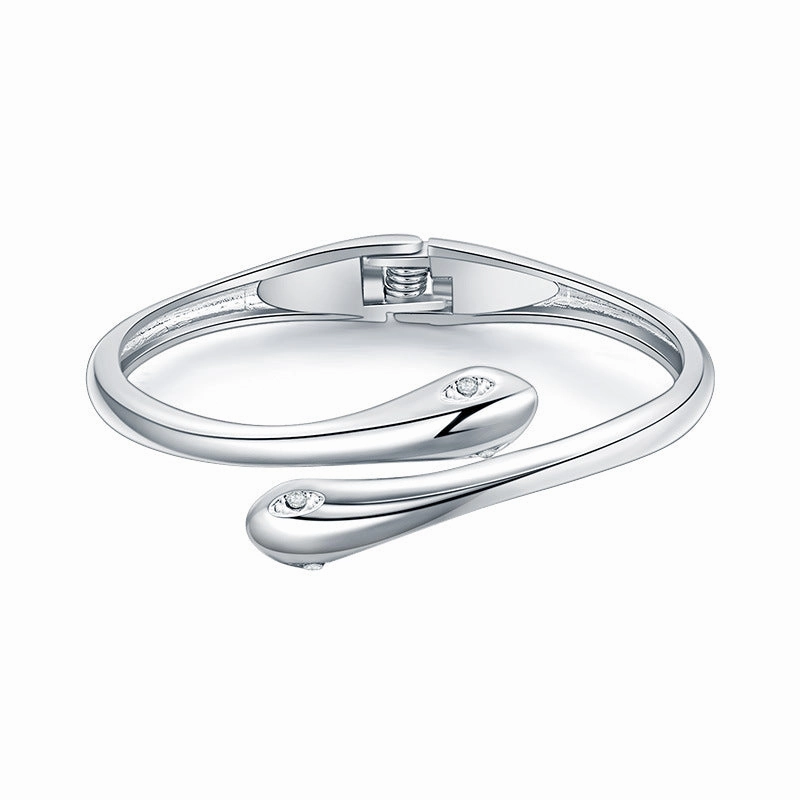 Wholesale Snake-shaped Open Metal Texture Bracelet