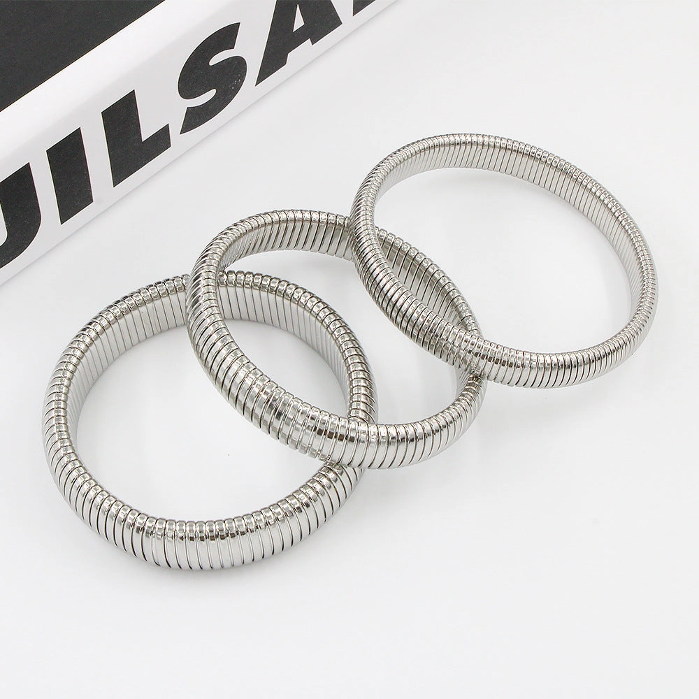 Wholesale Snake Shaped Stretchable Stainless Steel Bracelet