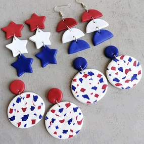 Wholesale soft pottery fashion earrings love color clay earrings