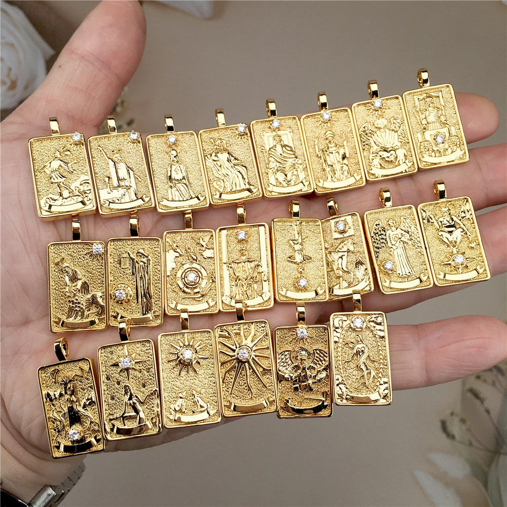Wholesale Solomon Tarot Pendant Copper Necklace Set