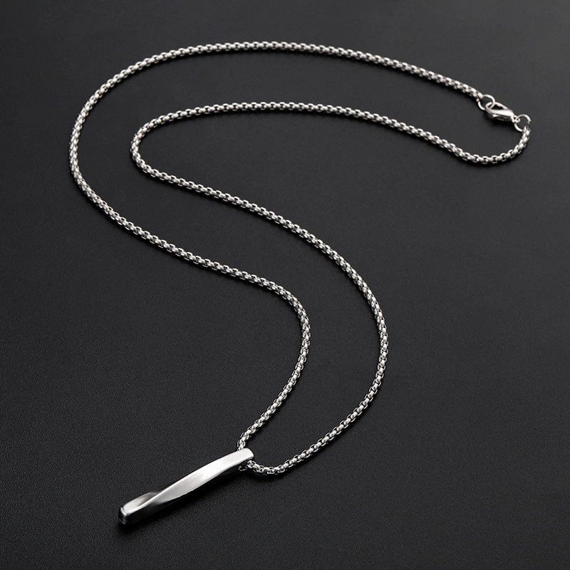 Wholesale Spiral Simple Personality Hip-hop Pendant Titanium Steel Necklaces