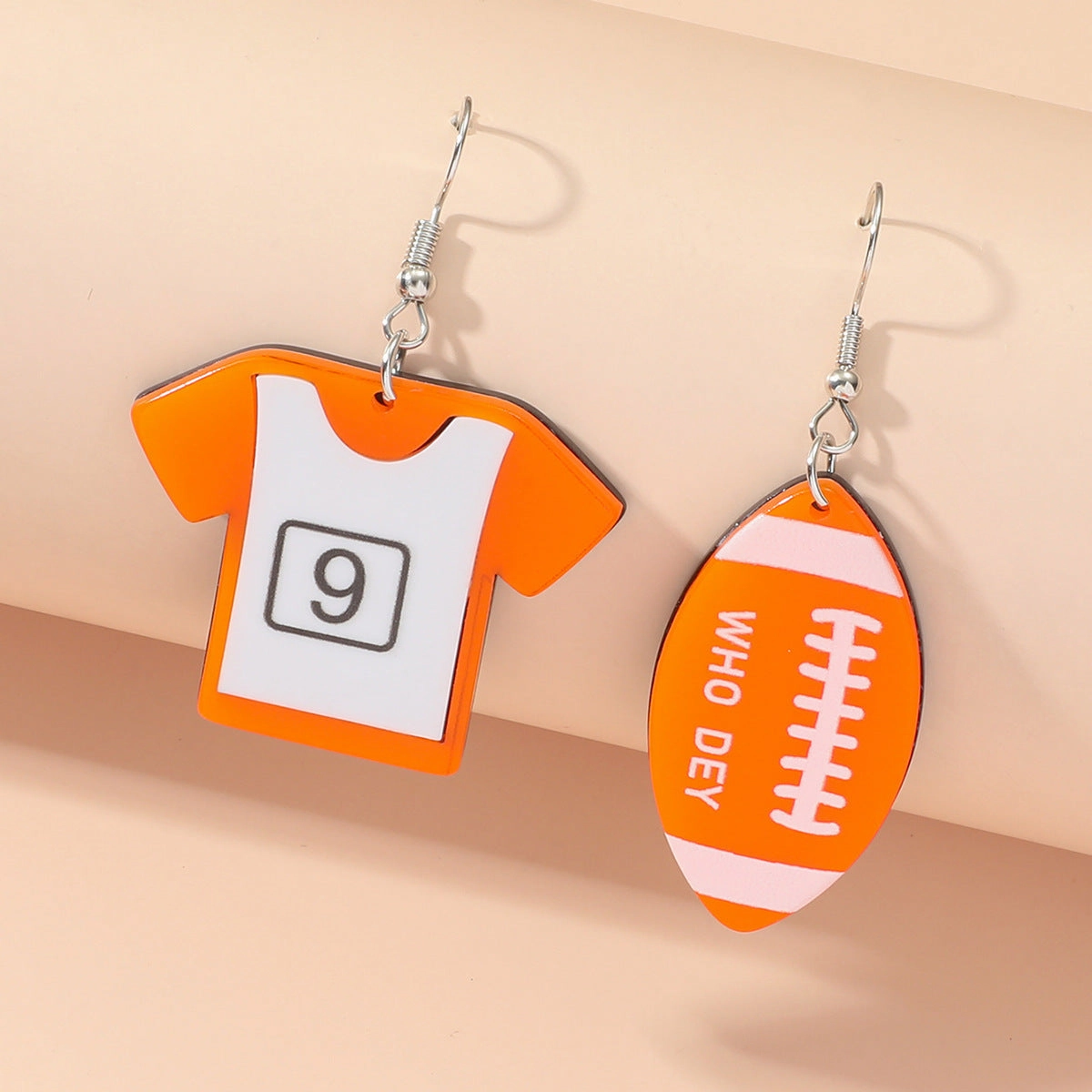 Wholesale Sports Rugby Acrylic Earrings