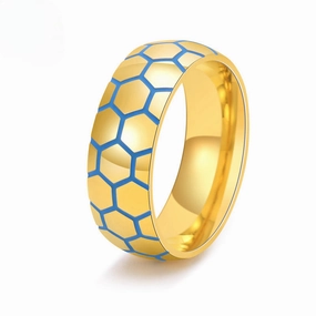 Wholesale Sports Style Luminous Football World Cup Pattern Men's Stainless Steel Rings