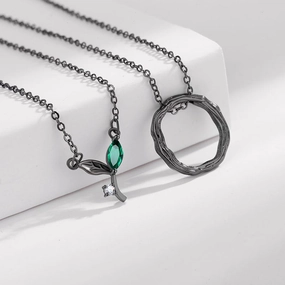 Wholesale Sprout Ring Couple Copper Necklaces