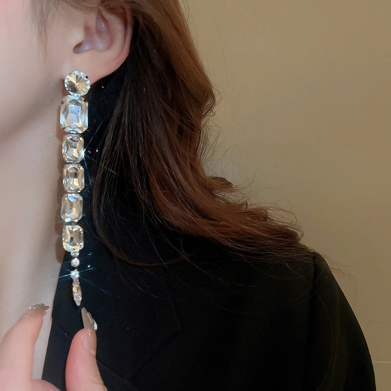 Wholesale Square Long Tassel Earrings and Necklace Set