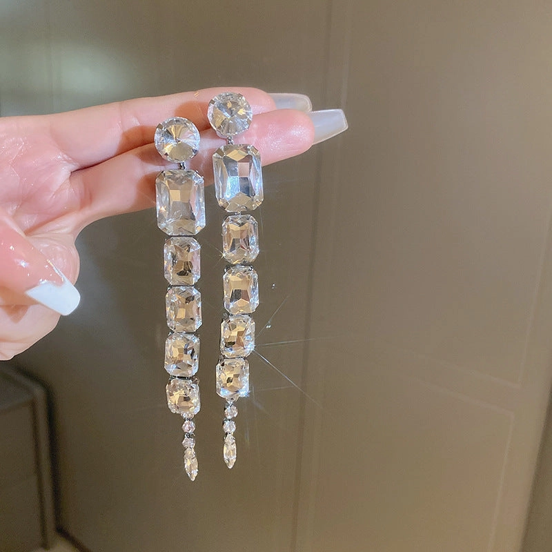 Wholesale Square Long Tassel Earrings and Necklace Set
