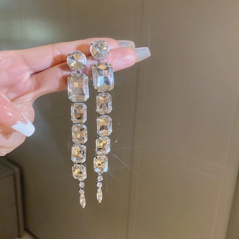 Wholesale Square Long Tassel Earrings and Necklace Set
