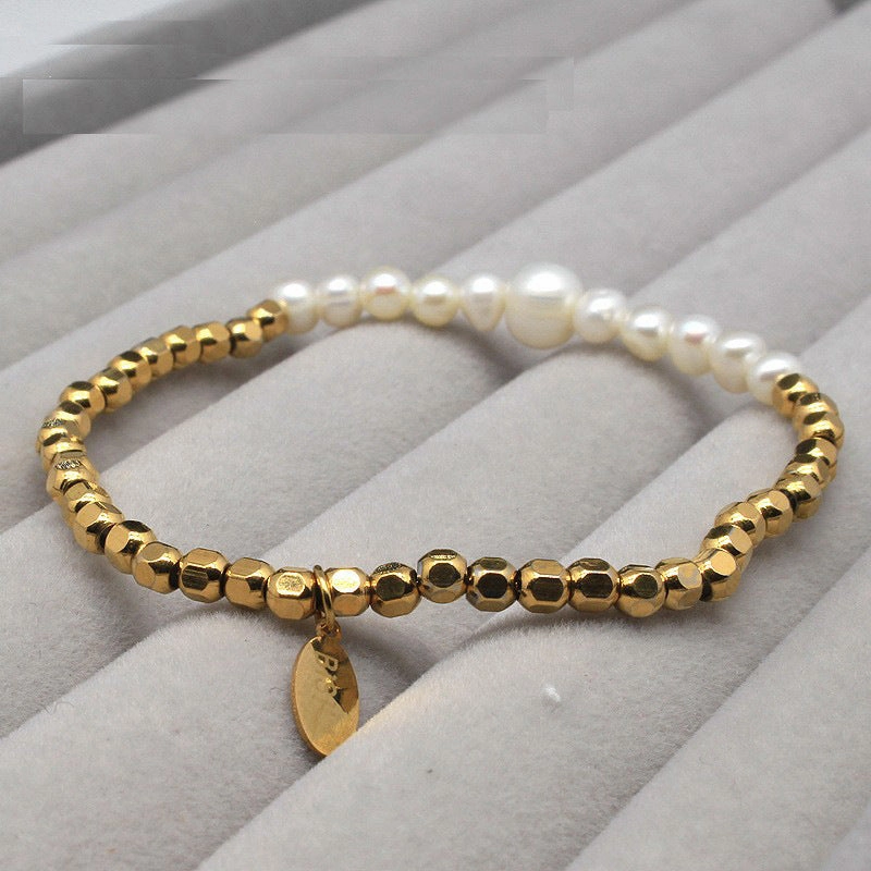 Wholesale Square Pearl Titanium Steel Bracelets