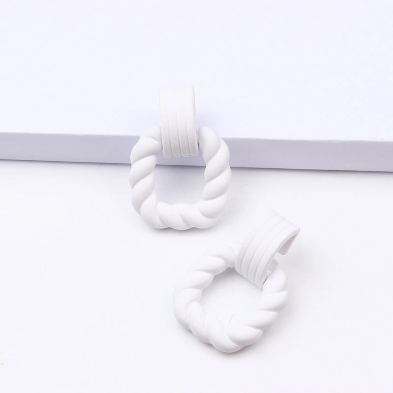 Wholesale Square Semi-circular Splicing Acrylic Earrings
