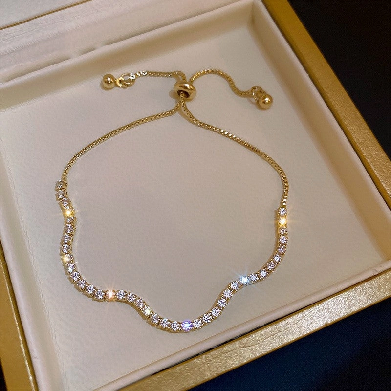 Wholesale Square Zircon Adjustable Bracelet